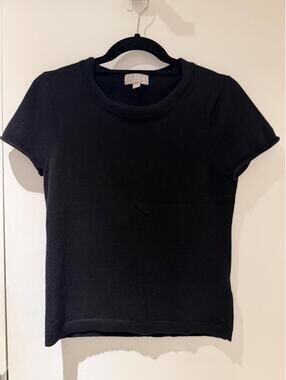 J.Crew Black Cashmere Short Sleeve Sweater Medium